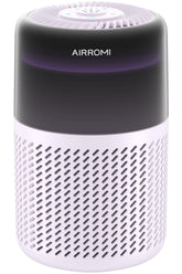 AirROMI A2005 front view, compact purifier ideal for bedrooms and living spaces.