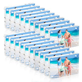 Airsnigi 20-pack 4x6 acrylic frames for clear desktop photo display.