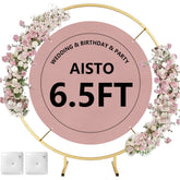 Aisto round backdrop stand arch in gold for wedding balloon garland backdrop