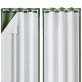 Aiyufeng blackout liner behind curtains, two panels enhance privacy and light control.