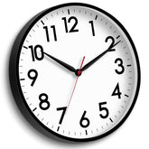 AKCISOT 16-inch wall clock with black face offering easy time reading from any angle.