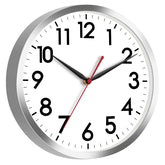 AKCISOT wall clock with silver face for easy time reading.