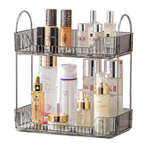 Akinbas 2-tier bathroom organizer on a clean countertop keeps cosmetics neatly stored