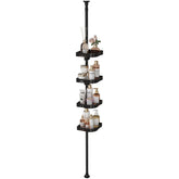 Akinbas tension pole shower caddy assembly demonstrates quick, tool-free installation for any bathroom.