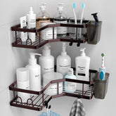 AKTECKE shower caddy corner organizer in a two-pack for clutter-free shower.