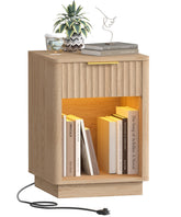 Akxomel fluted nightstand wave panel adds elegance with accessible storage.