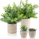 ALAGIRLS four-pack faux plants for home decor brighten shelves without maintenance