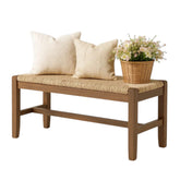 Alaterre Newport 40-inch entryway bench with seagrass seat for stylish hallway seating.