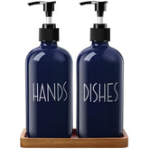 ALELION navy blue dish soap dispenser for tidy sink and sustainable refills