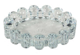 Alice Lane Bubble Candle Dish close-up shows smoky glass and bubble silhouette