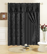 All American Collection drape set with attached valance for a complete window treatment.