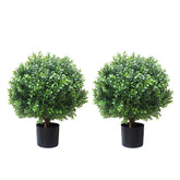 ALL SEASON GREEN boxwood ball topiary 2ft set for porch, year-round curb appeal.