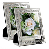 AllArtOnly crushed-diamond wedding frame with outer 11x13 border, suits 8x10 photos.