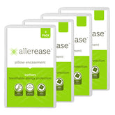 AllerEase pillow protector with zipper closeup, breathable cotton protecting pillow from allergens.