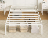 Allewie twin bed frame with 14-inch metal platform for sturdy support.