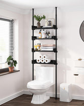 ALLZONE 4-tier over-the-toilet storage front view showing space-saving design