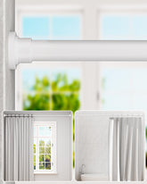 ALLZONE shower-rod-no-drill-assembly sits securely on a tiled wall.