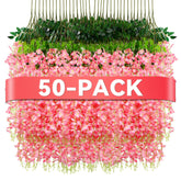 Alotiki Wisteria hanging flowers pink on a 3.6 ft arch for weddings