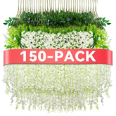 Alotiki Wisteria hanging flowers in white vines offer quick, elegant decor