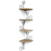 Alsonerbay cat-shaped corner shelves with four tiers for compact storage and display.