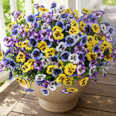 Alupssuc 24-bundle pansies outdoors on a porch for a lush display