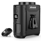 AMACOOL belt fan clipped on a belt for hands-free cooling outdoors.