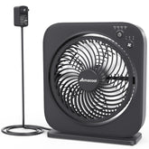 AMACOOL table fan front view, compact cooling for desks and nightstands.