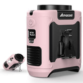 AMACOOL waist clip-on fan attached to belt for cooling on the go.