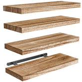 AMADA floating shelves with paulownia wood provide rustic wall storage in any room.