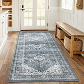 AMADA HOMEFURNISHING 2x6 washable runner rug top view, compact entryway design.