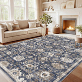 AMADA HOMEFURNISHING 8x10 washable area rug, top view, soft cozy pile for living spaces.