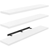 AMADA HOMEFURNISHING floating shelves front view, clean white finish for stylish wall storage.