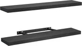 AMADA HOMEFURNISHING floating shelves black wall-mounted front view for decor display