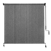 Amagenix outdoor roller shade front view showing privacy and UV protection