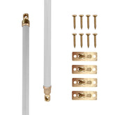 Amazing Drapery Hardware white swivel sash rod with brass ends; easy installation.