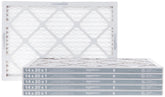 Amazon Basics 14x20x1 air filter front view captures dust and pollen.