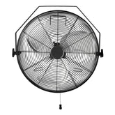 Amazon Basics 18-inch wall fan housing shows durable metal construction for reliable airflow.