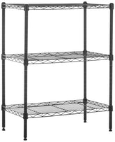 Amazon Basics 3-Shelf Wire Rack Assembly showing easy setup and accessible storage.