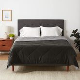 Amazon Basics comforter blanket reversible Black and Grey for two looks
