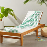 Amazon Basics cotton beach towel in green cabana stripe, 30x60, ideal for beach days.