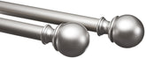 Amazon Basics curtain rod with nickel finish and round finials, sturdy for heavy fabrics