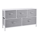 Amazon Basics extra wide five-drawer fabric organizer in white for closet storage