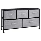 Amazon Basics extra wide fabric 5-drawer organizer, front view for closet organization.