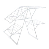 Amazon Basics foldable drying rack assembled with four wings for spacious air drying.