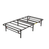 Amazon Basics foldable metal bed frame in steel offers sturdy twin support.