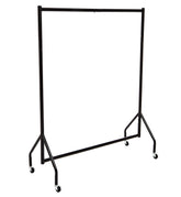 Amazon Basics heavy-duty rolling garment rack in an overall view for versatile storage and display