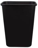 Amazon Basics rectangular wastebasket 10-gallon black for busy offices.