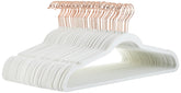 Amazon Basics velvet non-slip hanger with ivory rose gold finish holds shirts securely.