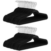 Amazon Basics slim velvet hanger pack in a tidy closet maximizing space