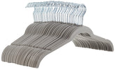 Amazon Basics velvet non-slip hanger in gray holds garments securely.